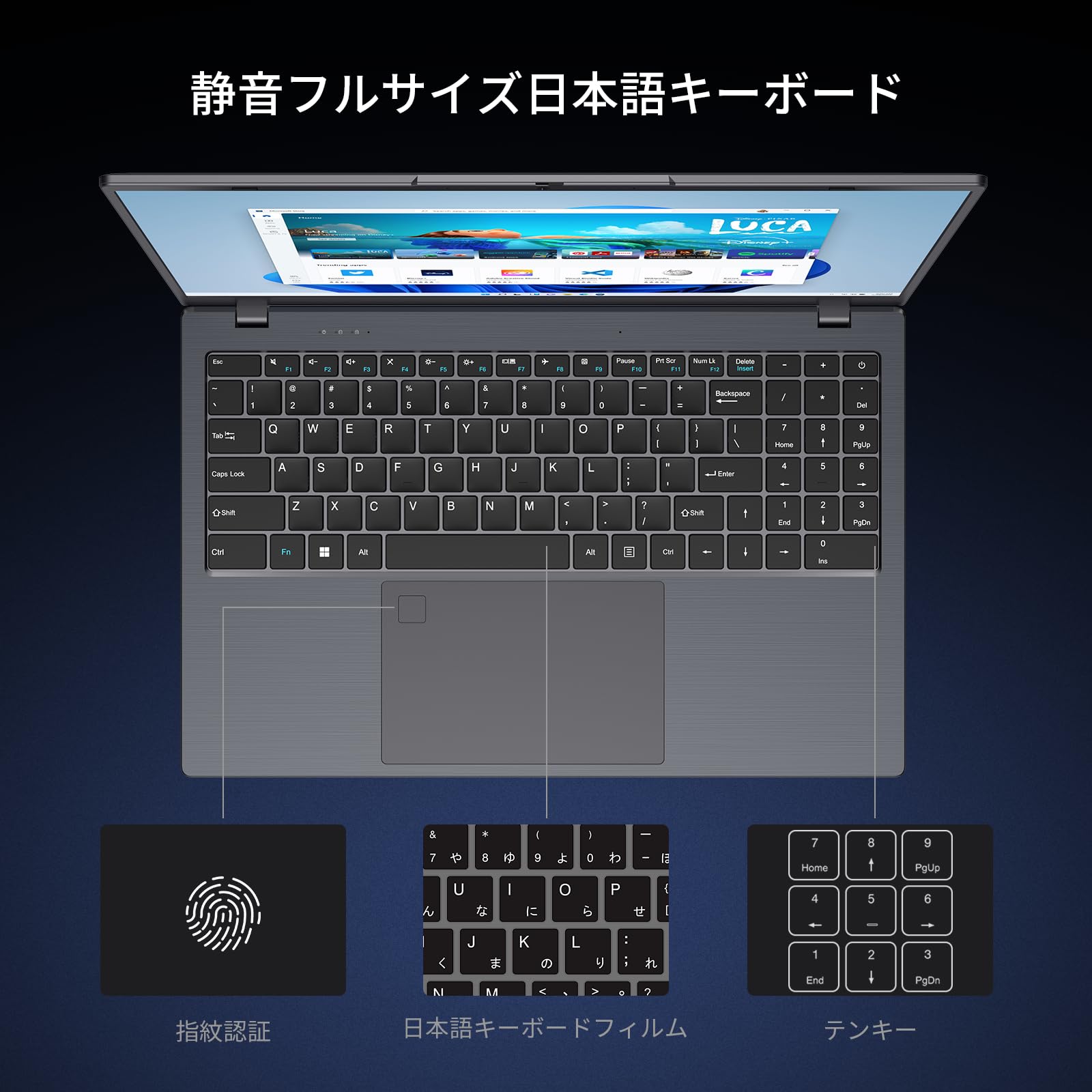 Amazon.co.jp: UOWAMOUノートパソコンOffice 2024搭載 12GBメモリ+1TB